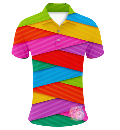 Colorful Cross-Fade | Couples Mens Small Short Sleeve / Womens Golf Shirts