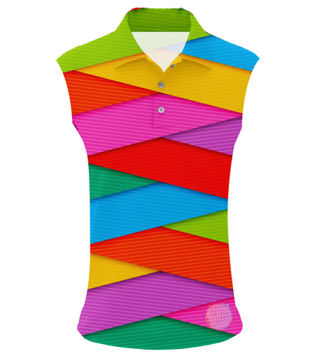 Colorful Cross-Fade | Womens Sleeveless S Golf Shirts