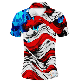 Flag Wave | Couples Mens Small Short Sleeve / Womens Golf Shirts