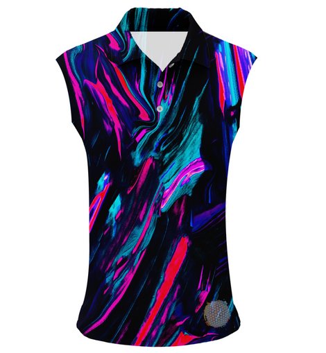 Neon Skies | Womens Sleeveless S Golf Shirts