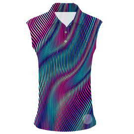 Psychedelic Zebra | Womens Sleeveless S Golf Shirts