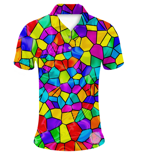 Stained Glass | Couples Mens Small Short Sleeve / Womens Golf Shirts