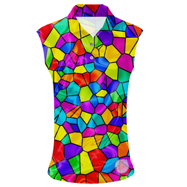 Stained Glass | Couples Mens Small Short Sleeve / Womens Sleeveless Golf Shirts