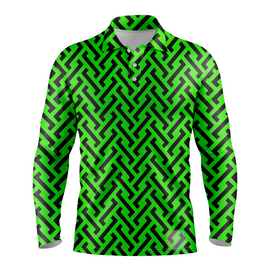 Zipper | Mens Long Sleeve Green / S Golf Shirts